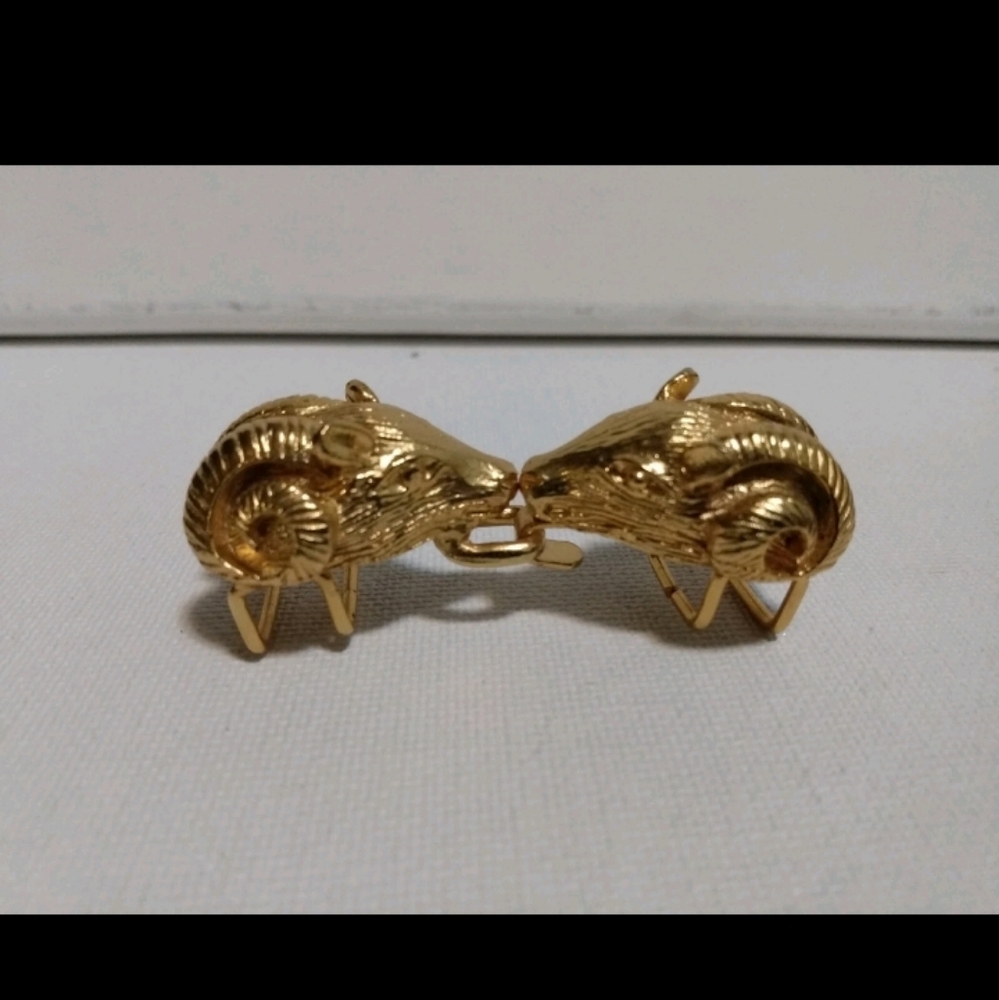 1975 Mimi Di N Ram Heads Gold Tone Belt Buckles, Roleplay, Cosplay